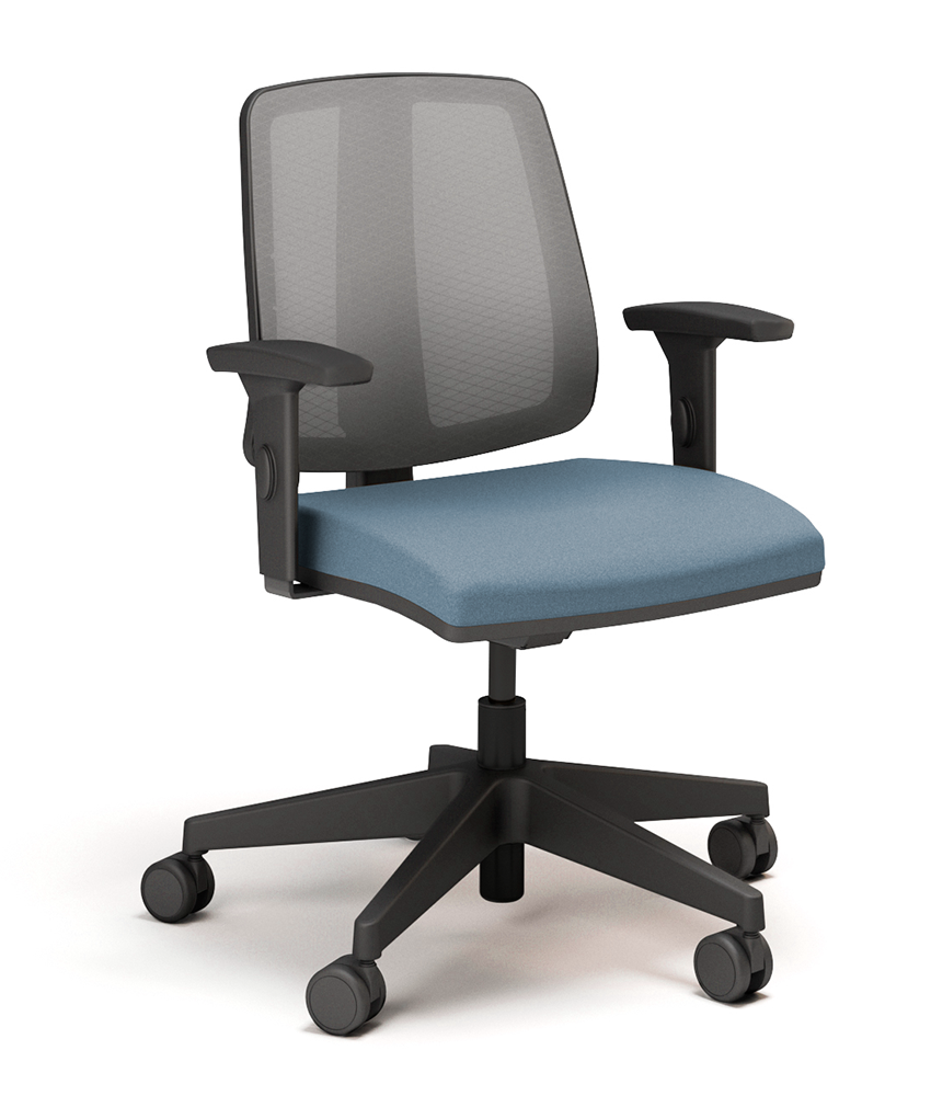 FLIP estrutura preta encosto tela cinza assento poliester